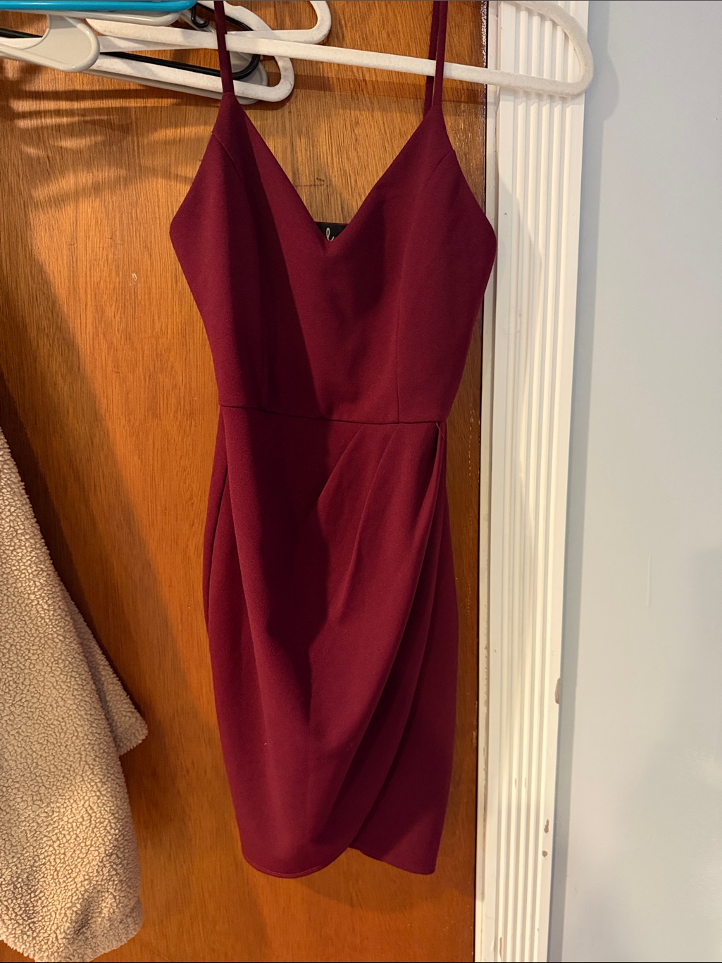 Lulus Spaghetti Strap Mini Dress In Burgundy